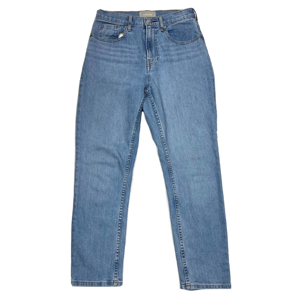 EVERLANE HIGH WAIST STRAIGHT High-Rise Ankle Jeans 26 Light Wash Denim